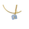 Gold plated Hoop Earring with Aquamarine