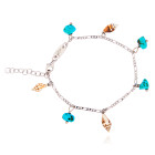 Silver Figaro Bracelet with Turquoise