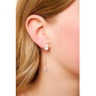 Gold plated Single Drop Earring with White Keshi Pearl