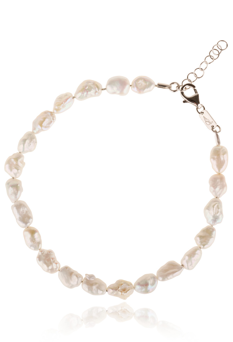 Choker Anklet with White Keshi Pearls