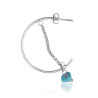 Silver Hoop Earring with Turquoise