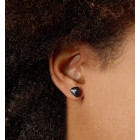 Gold plated Black Keshi Stud Earring