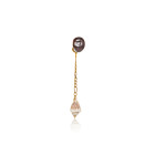 Gold plated Single Drop Earring with Black Keshi Pearl