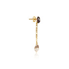 Gold plated Single Drop Earring with Black Keshi Pearl