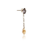 Silver Single Drop Earring with Black Keshi Pearl