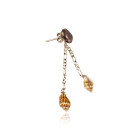 Silver Double Drop Earring with Black Keshi Pearl