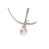 Silver Hoop Earring with White Keshi Pearl